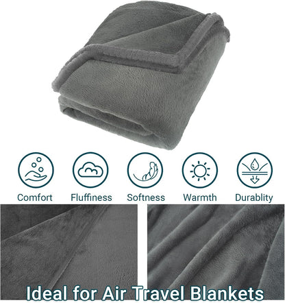 Compact Travel Blanket for Airplane, Premium Soft 2-in-1 Blanket with Pillowcase and Carry Bag, Lightweight Travel Essentials with Luggage Sleeve and Backpack Clip, Mint Green
