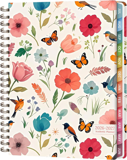 Planner 2026-2027, Weekly and Monthly Calendar Planner, JUL 2026 - JUN 2027 | Academic Year, Daily Agenda Book, A5(6.3'' x 8.5''), Sprial Bound, Inner Pocket, Office School Use