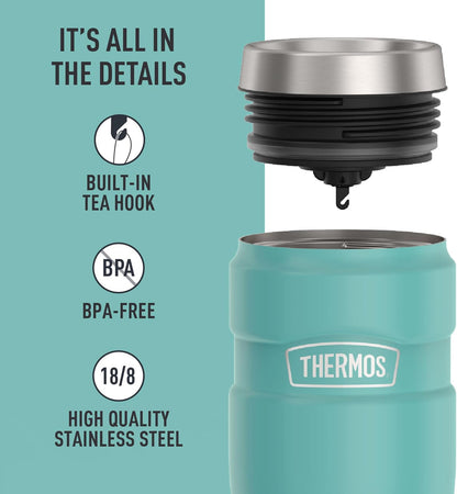 THERMOS Stainless King Vacuum-Insulated Travel Tumbler, 16 Ounce, Matte Steel