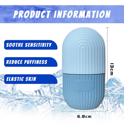 Joyeee Ice Face Roller, Reusable Silicone Mold Face Massage Eye Facial Beauty Skin Care Tools Apply Ice for Shrink Pores Anti Wrinkle Reduce Puffiness Improve Skin Elasticity, Striped
