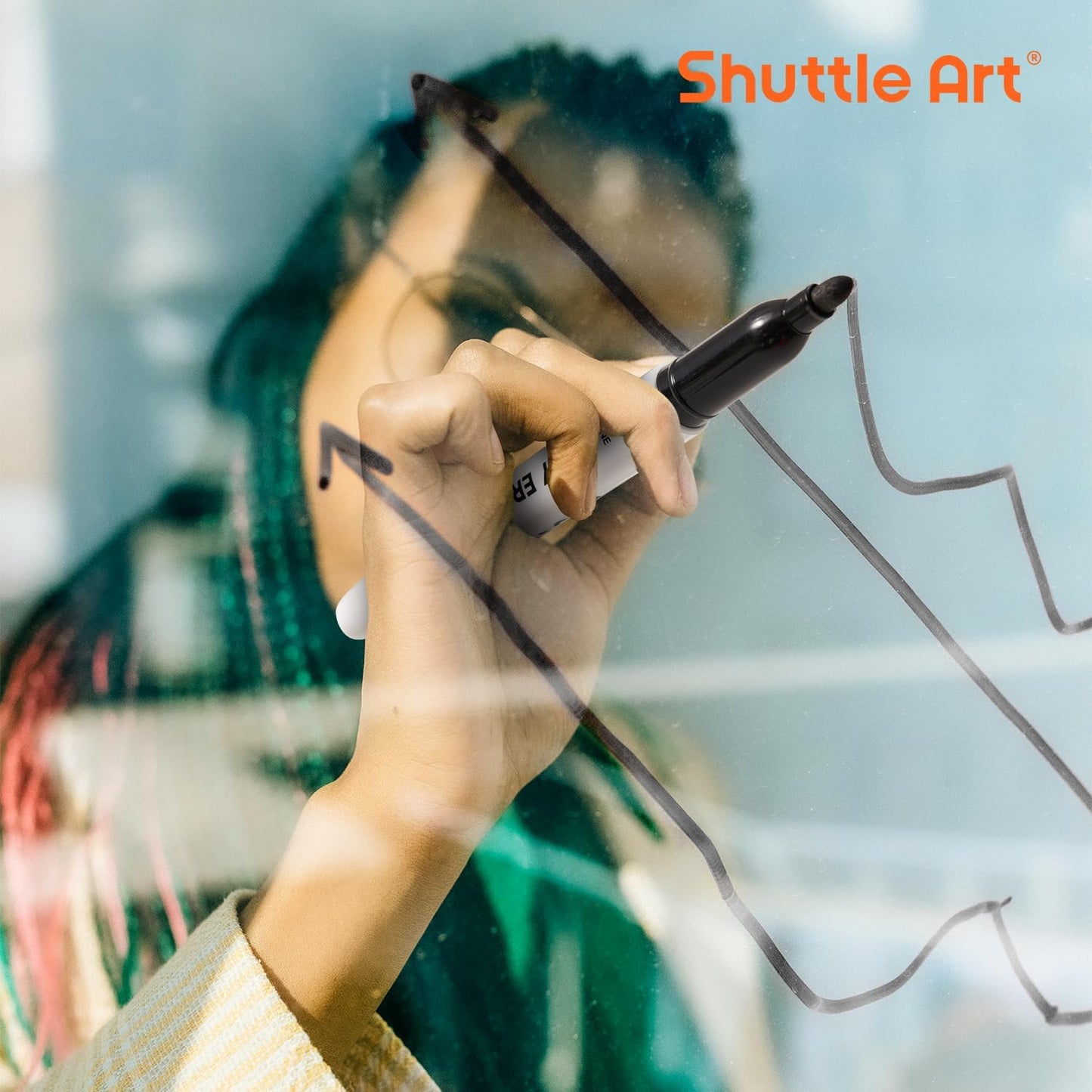 Shuttle Art Magnetic Whiteboard Markers, 20 Pieces Fine Tip and Eraser, Dry Erase Whiteboard Markers, for Writing on Whiteboards, Weekly Planner, Glass for School Office Home