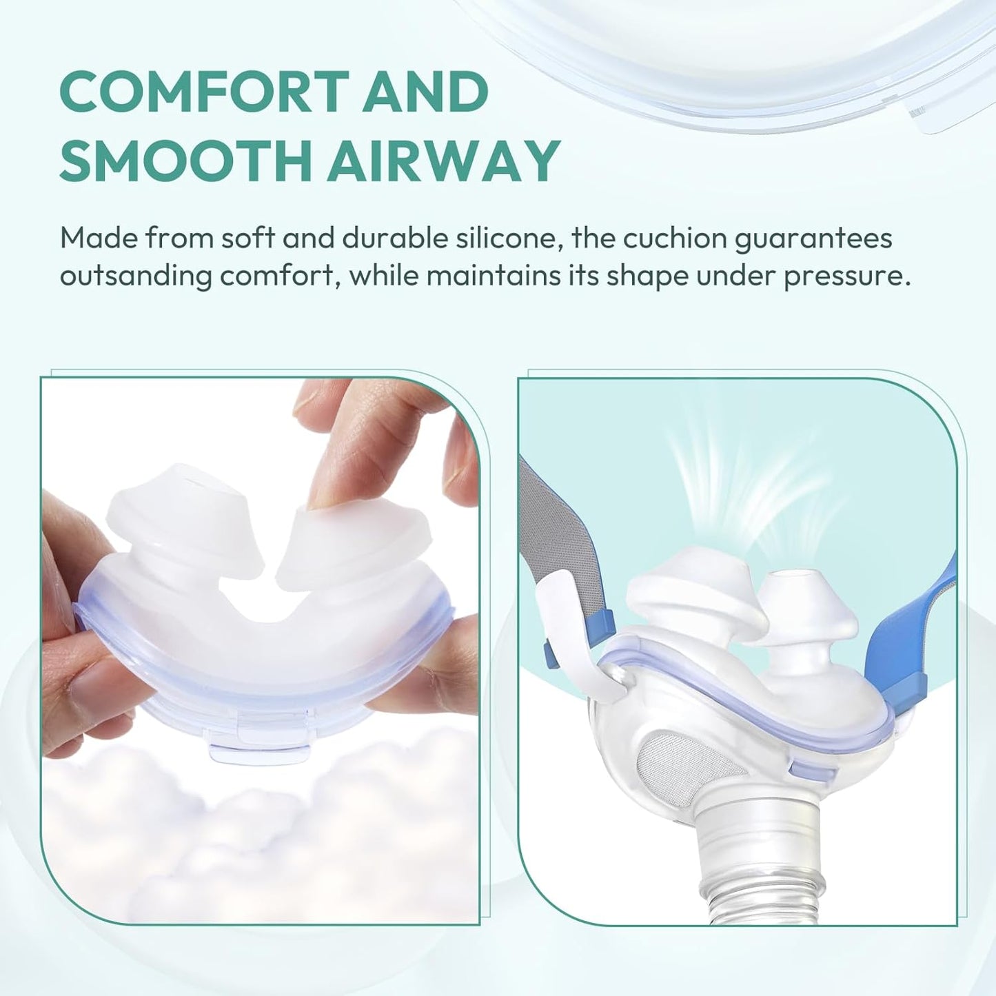 3 Packs Replacement Nasal Pillow Cushion for ResMed AirFit P10, Ultra-Soft Silicone, Better Sealing, Minimize Leakage, Reduce Pressure Points, CPAP Supplies Accessories, Size Large