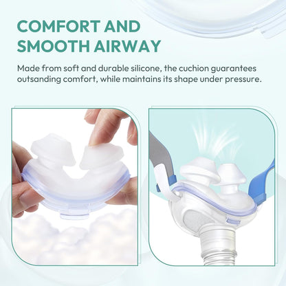 3 Packs Replacement Nasal Pillow Cushion for ResMed AirFit P10, Ultra-Soft Silicone, Better Sealing, Minimize Leakage, Reduce Pressure Points, CPAP Supplies Accessories, Size Large
