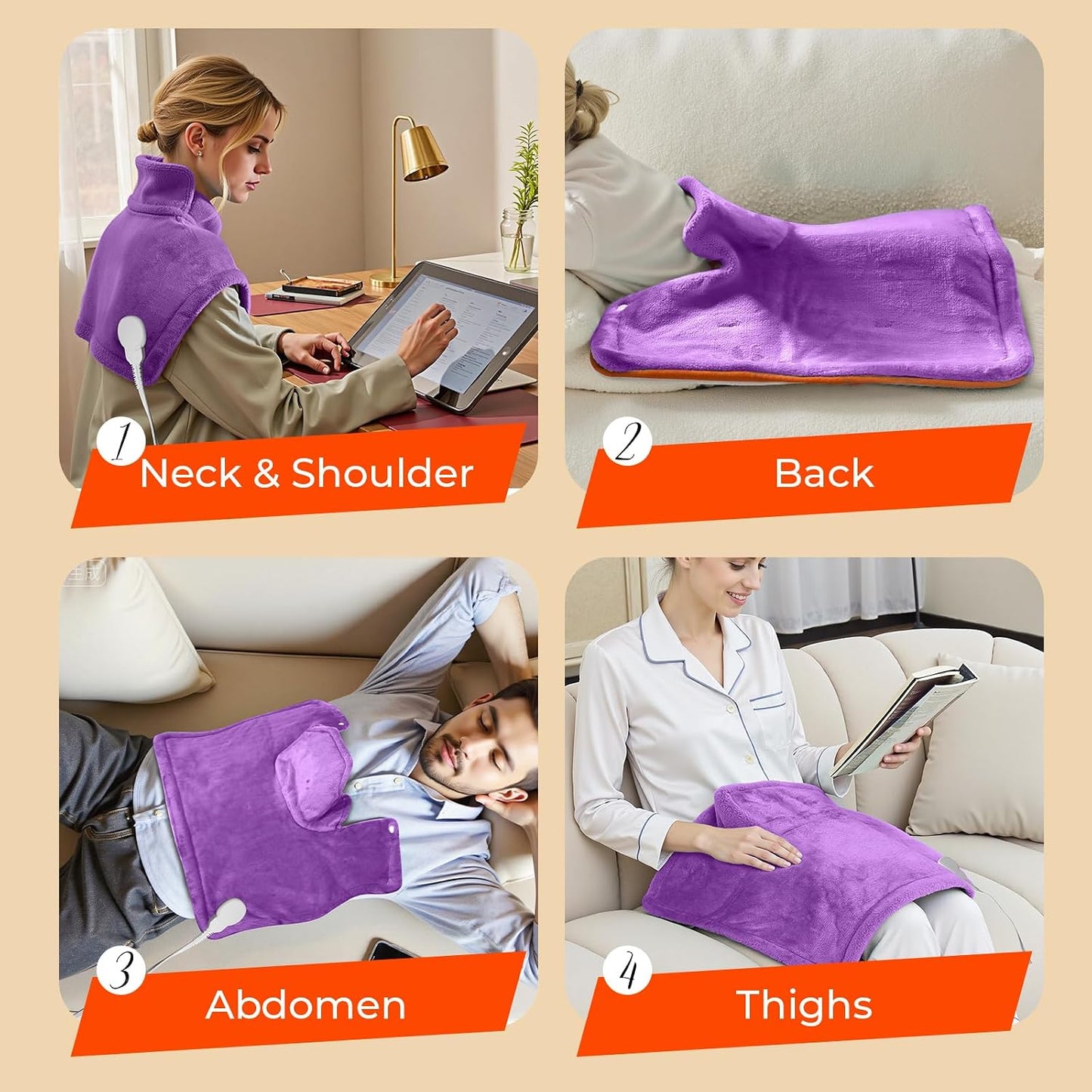 VAAGHANM Heating Pad: Electric Heat Pad -Weighted Instant Heating Pads for Neck and Shoulders-6 Heat Options & 6 Auto Timer Mode-Gift for Women Mom