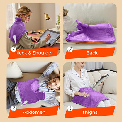 VAAGHANM Heating Pad: Electric Heat Pad -Weighted Instant Heating Pads for Neck and Shoulders-6 Heat Options & 6 Auto Timer Mode-Gift for Women Mom