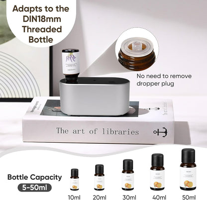 Lecdura Waterless Diffuser for Essential Oil, Battery Operated Scent Air Aromatherapy Diffuser, Mini Aroma Diffusers with 3 Intermittent Mist Modes, Cycle Start for 400-700 sq.ft Home Office Bedroom.