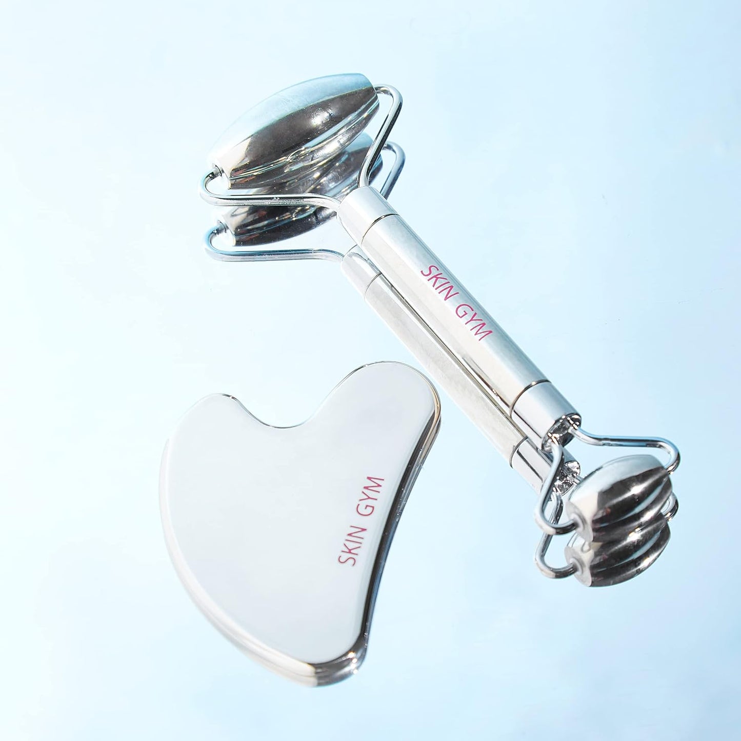 Skin Gym Jade Facial Roller & Gua Sha Tool Workout Set, Revitalizing Skincare for Enhanced Glow & Smooth Skin