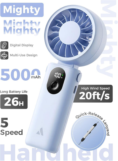 Aecooly Mighty Portable Handheld Fan | 20H Max Cooling | 3 Flexible Modes