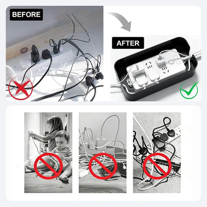 Cord Organizer Box Cable Management Hide Power Strips & Cords