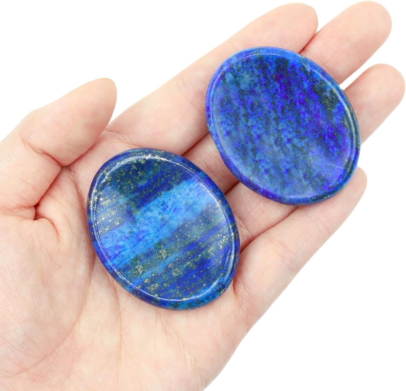 Worry Stone Crystals and Healing Stones Anxiety Fidgets Natural Meditation Accessories 7 Chakra Thumb Sensory Mental Health Depression Stress Anxiety Relief Items Mother's Day Gifts for Women