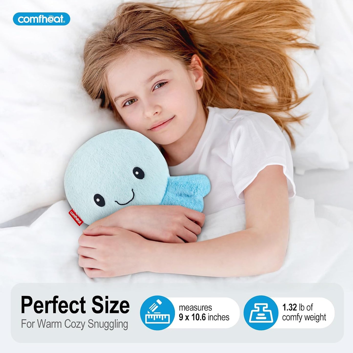 Microwave Unscented Heating Pad for Pain Relief, Moist Heat Pack Hot Compress for Period Cramps, Shoulder, Muscles, Cute Cloud Plush Heating Pad, Gift for Girl Women, with Washable Cover