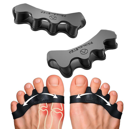 PrimalStep Toe Separators, Spreaders, Spacers, Straightener to Correct Toes for Men and Women, Bunion Corrector, Foot Pain, Plantar Fasciitis, Over 50% Thicker, XL