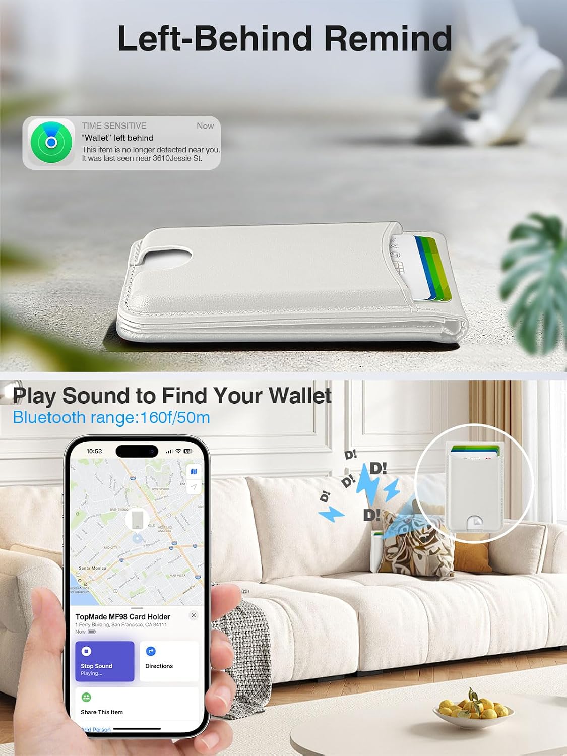 TopMade for MagSafe Wallet Works with Find My, Strongest Magnetic Wallet