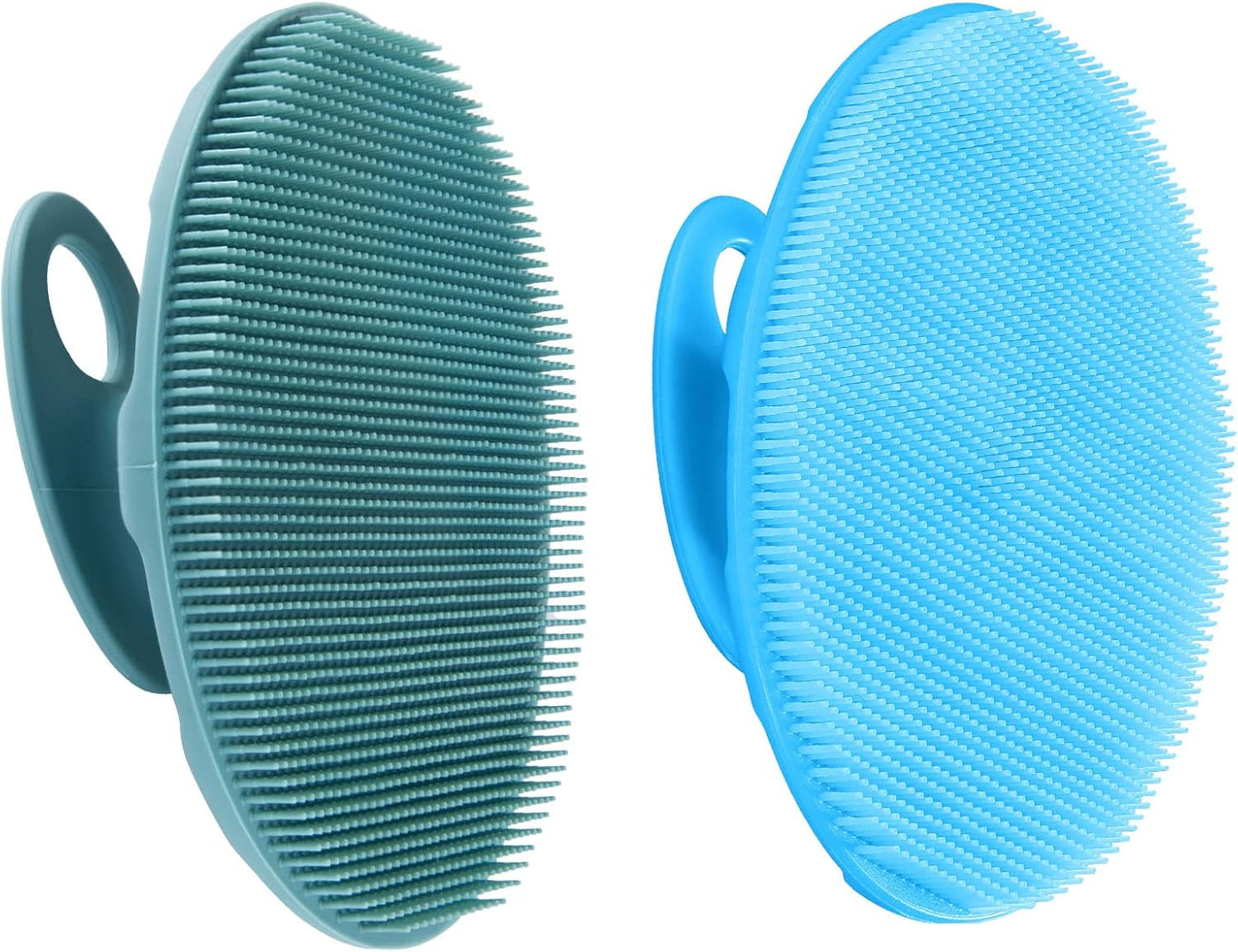 INNERNEED Soft Silicone Body Cleansing Brush Shower Scrubber, Gentle Exfoliating and Massage for All Kinds of Skin (Dark Green)