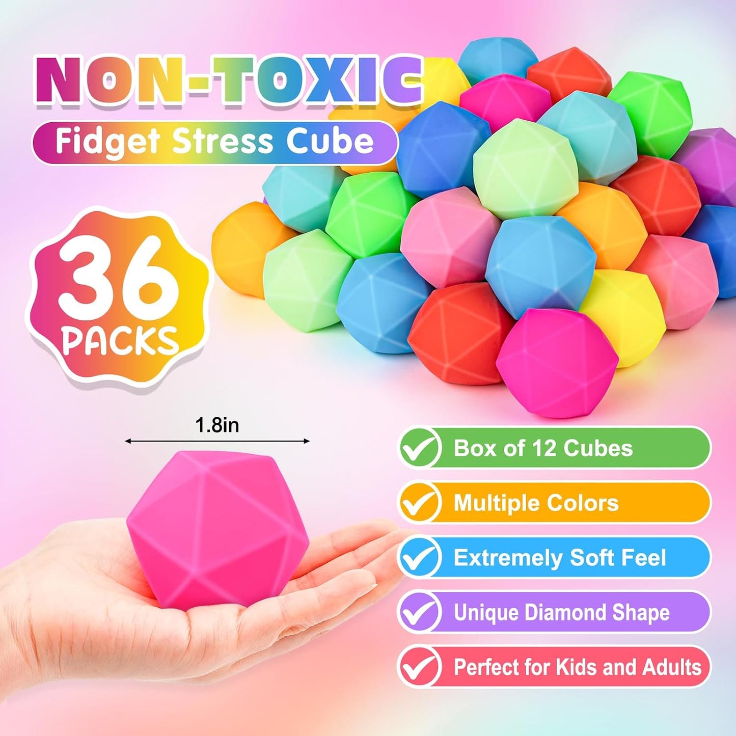 12 Pack Slow Rising Stress Ball,Stress Balls for Kids Adults,Stretchy Fidget Toys for Stress Relief,Hand Therapy Sensory Squishy Ball, Squishy Toys for Kids, Classroom Prize Box Party Favors
