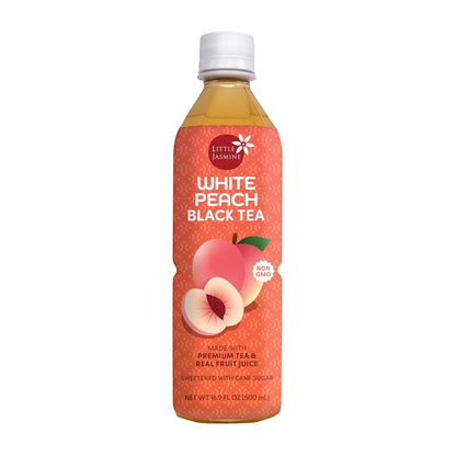 LITTLE JASMINE White Peach Black Tea, 16.9 Fl Oz (Pack of 12)
