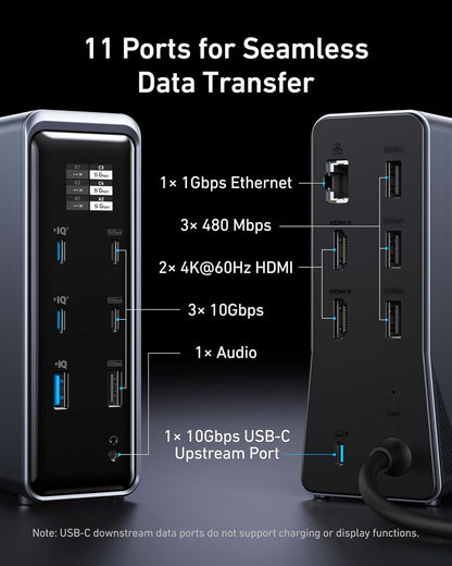 Anker Prime Docking Station, 14-in-1 Laptop Docking Station Dual Monitor