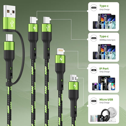 4 in 1 Multi Charging Cable, 5FT Charging Cords for Multiple Devices