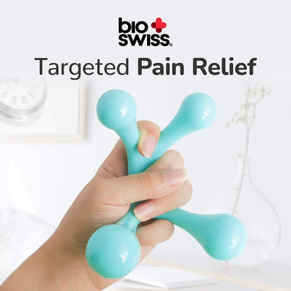 BioSwiss Claw Massage Roller, Handheld Muscle Massager with 5 Rotating Heads for Back, Legs, and Shoulder