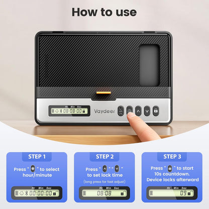 Vaydeer Phone Lock Box with Timer, 99-Hour Lock