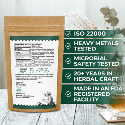 100 Bags Senna Leaf Senna Leaves Tea Herbal Tea (Senna Alexandrina) - 100 Count 1.5g Bags Hoja De Sen Hojas De Sen Para Te