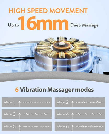Electric Heating Pad, Portable Cordless Menstrual Heating Pad with 6 Heat Levels and 6 Massage Modes, Fast Large Heating Belly Wrap Belt for Cramps, Back Pain Relief Gifts for Women Girls Her