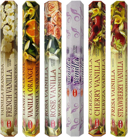 Hem Incense Sticks Variety Pack #23-120 Insence-Sticks (6 Incents x 20 Insense) + Incense Stick Holder with 6 Most Liked Scents Including Patchouli Dragons Blood White Sage Frankincense-Myrrh