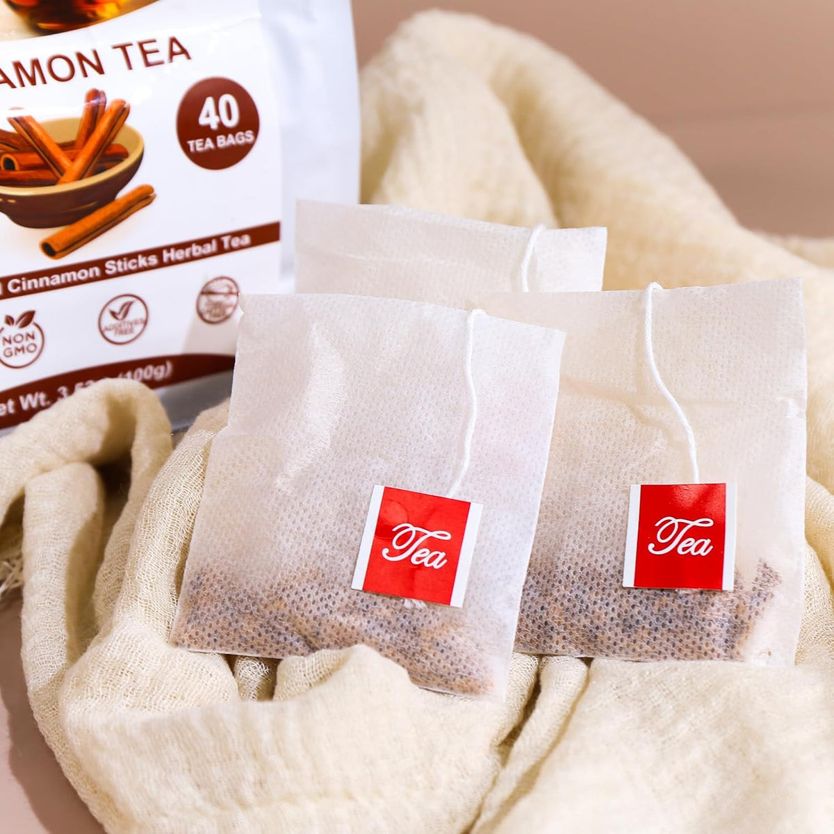 TEARELAE Cinnamon Tea, 40 Herbal Tea Bags, Te De Canela, Warm Spicy Aroma