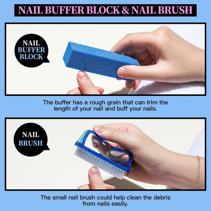 FANDAMEI Nail Care Kit, Nail Files 100/180, Nail Buffer Block, Cuticle Nippers, Cuticle Trimmer, Cuticle Pusher, Nail Tools, Nail Kit, Pedicure & Manicure Tools, Nail Prep Kit, Manicure Kit for Women
