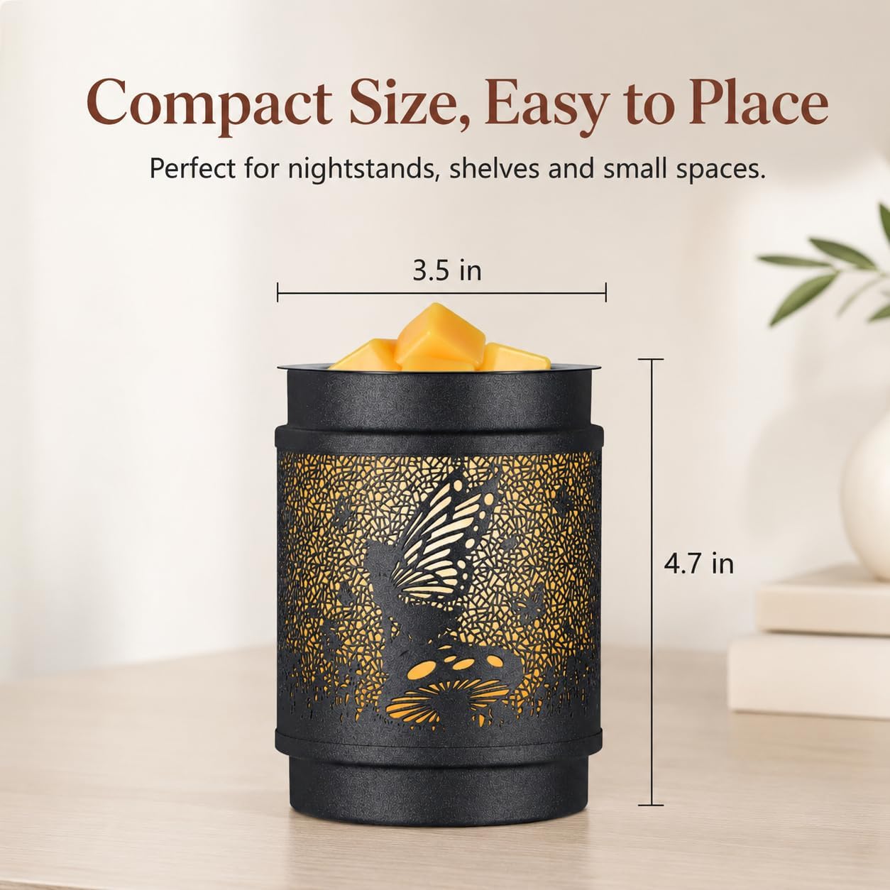 kobodon Wax Melt Warmer Metal Wax Warmer for Scented Wax Electric Fragrance Candle Oil Burner 2 in 1 Wax Melts as Gifts for Moms Grandma Women Girls(Sunflower)