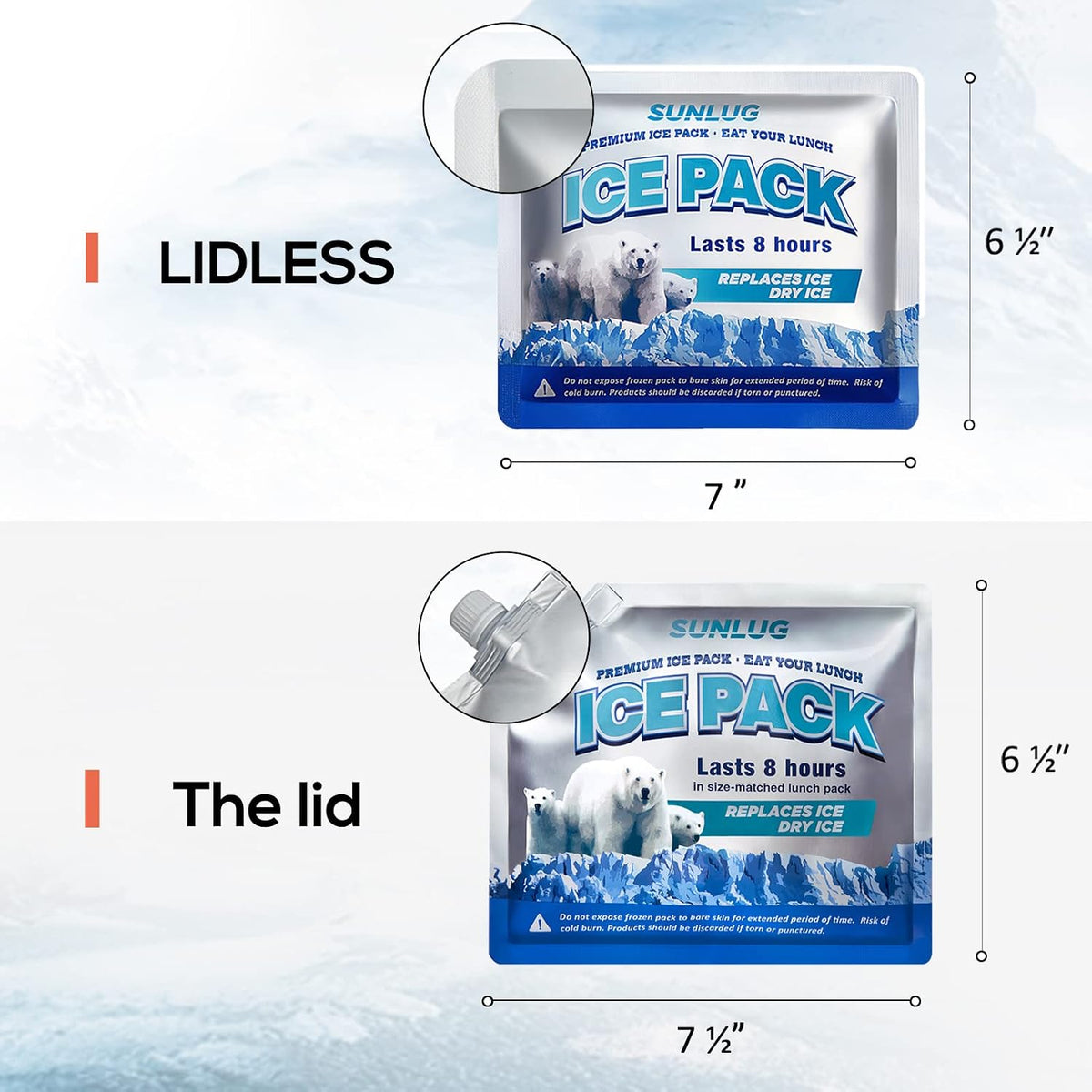 Cooler Ice Packs Reusable Ice Packs for Coolers Long Lasting Freezer Packs for Cooler Bag, Lunch Bags, Cooler Backpacks