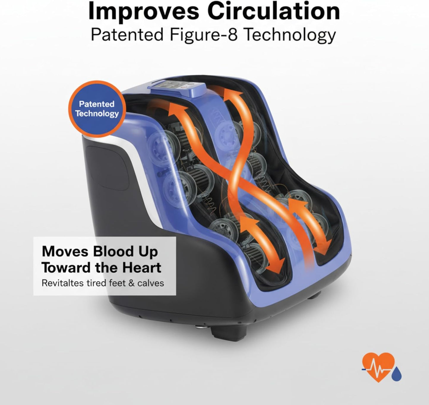 Human Touch Reflex5s Foot and Calf Massager - HSA Approved for Stress & Plantar Fasciitis Relief + Kneading & Compression for Circulation Support - 1 Year Warranty - Fits Women & Men Size 12