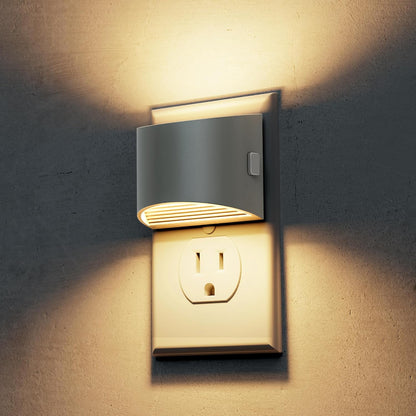 L LOHAS LED Night Light, Night Lights Plug into Wall with Dusk to Dawn Sensor, 3 Brightness Level, 2 Pack, 1600K Amber, White Housing