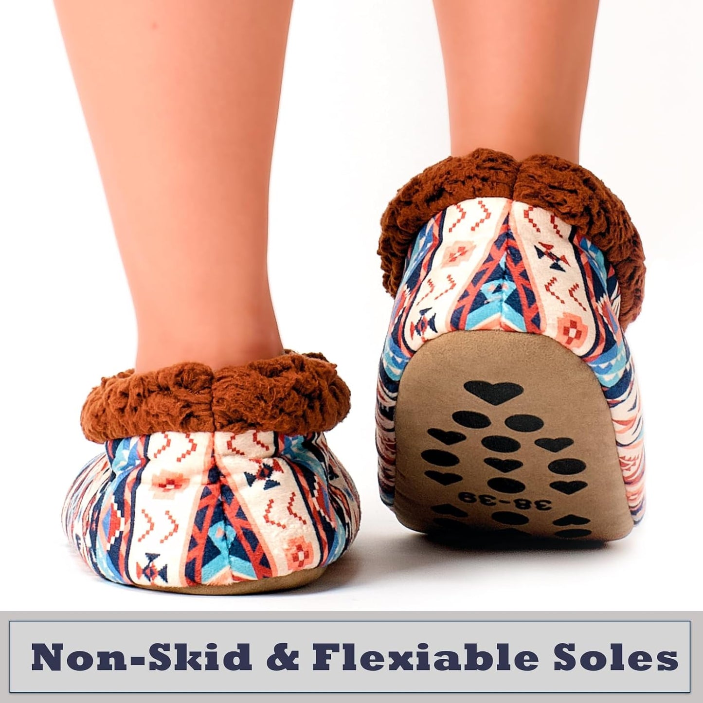 Cozylook Fuzzy Slippers for Women Indoor Soft Sole Slipper Socks with Non Slip Grippers Warm Fluffy