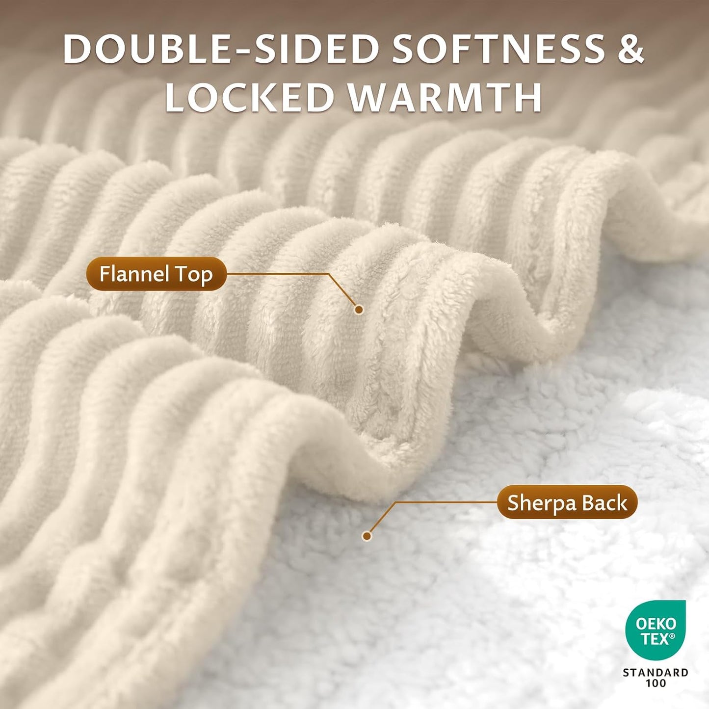 Reaks Electric Heated Throw Blanket, Silky Soft Flannel & Sherpa Heating Blanket Throw with 5 Heat Levels & 3 Hours Auto Off, Warm Gifts for Women Mom Grandma, ETL Certified (50x60 inches, White)