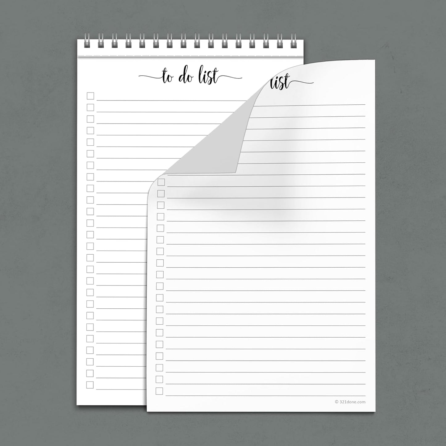 321Done To-Do Checklist Notepad, 50 Sheets Thick Paper, Half Size 5.5x8.5 College Ruled Planning Note Pad for Shopping List, Tasks Planning for Home Office, Made in USA