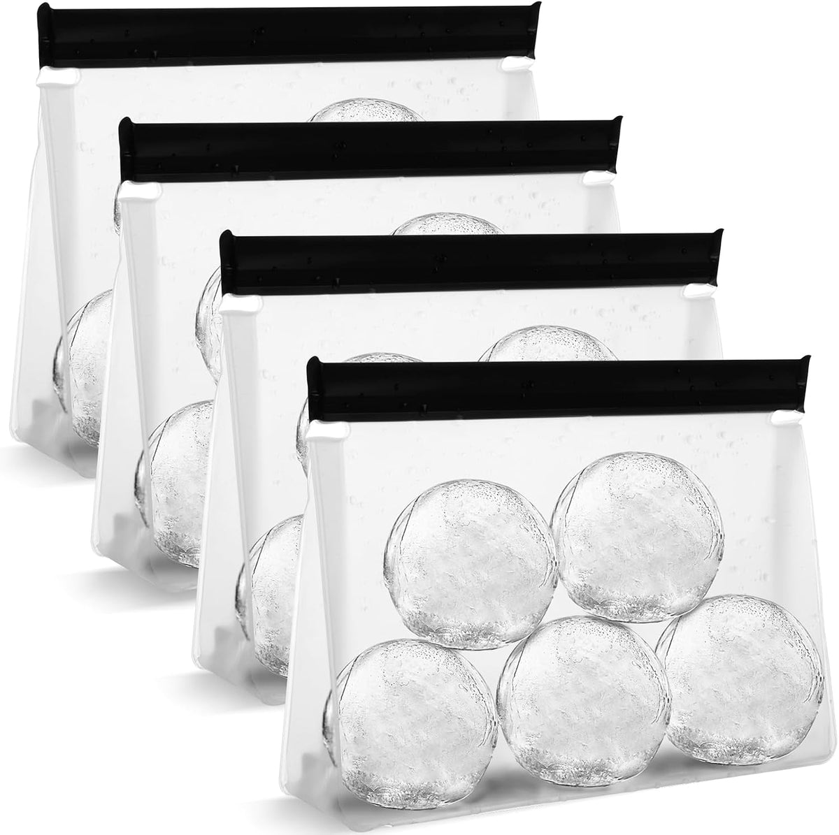 6 Pack Reusable Ice Storage Bags, 10 x 7.3 x 2.2in Leak Proof Ice Bags With Secure Zip Close Design, Bpa-Free