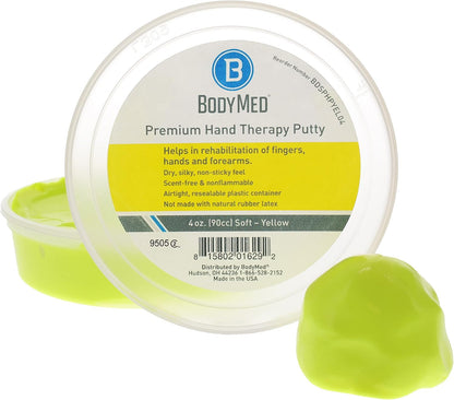 BodyMed Premium Hand Therapy Putty, Yellow, 6 Oz., Soft, Strengthening Therapy Putty for Physical Rehabilitation