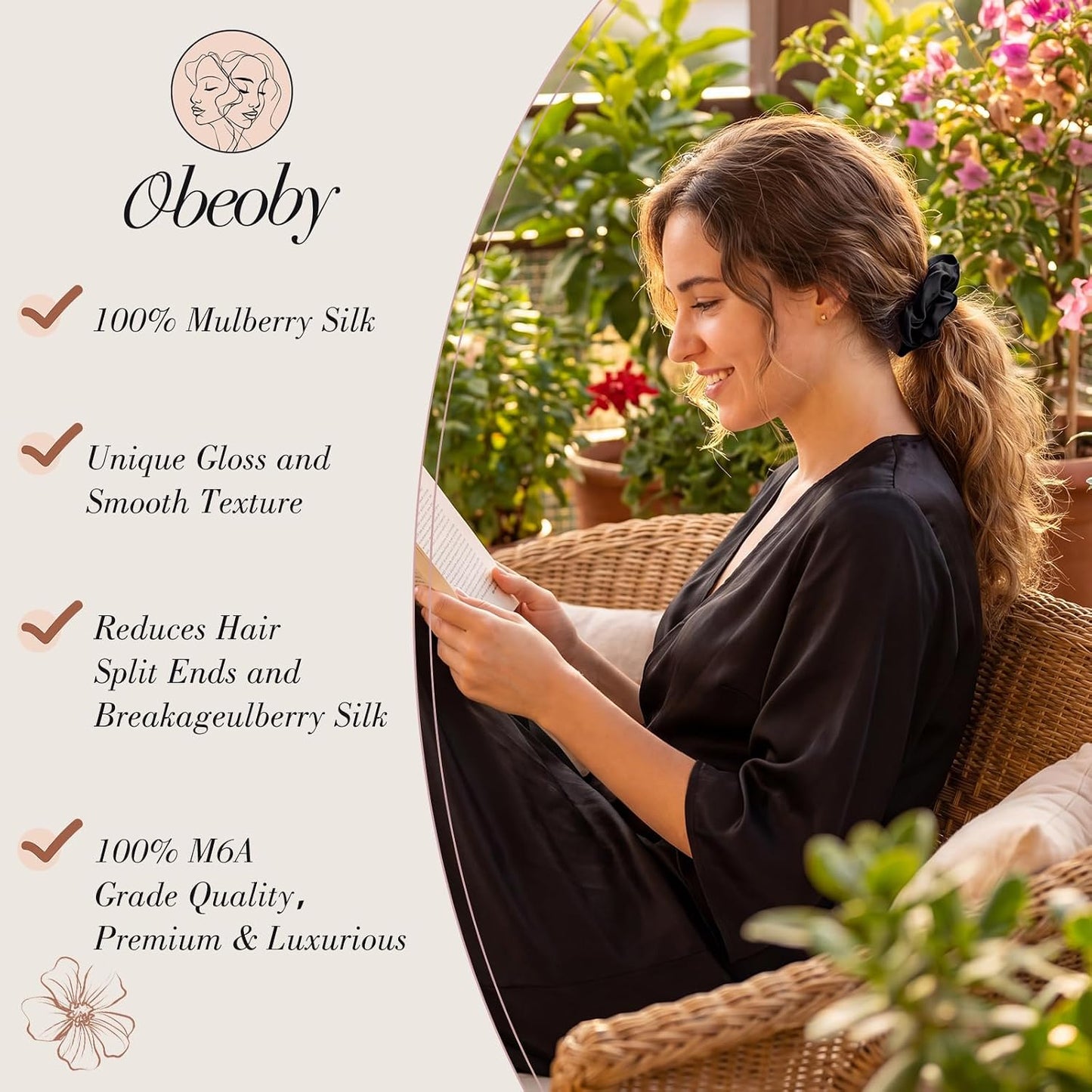 4 Pack 100% Mulberry Silk Scrunchies for Hair Sleep, No Damag Frizz Control Stylish Silk Hair Scrunchies Small Gifts for Women