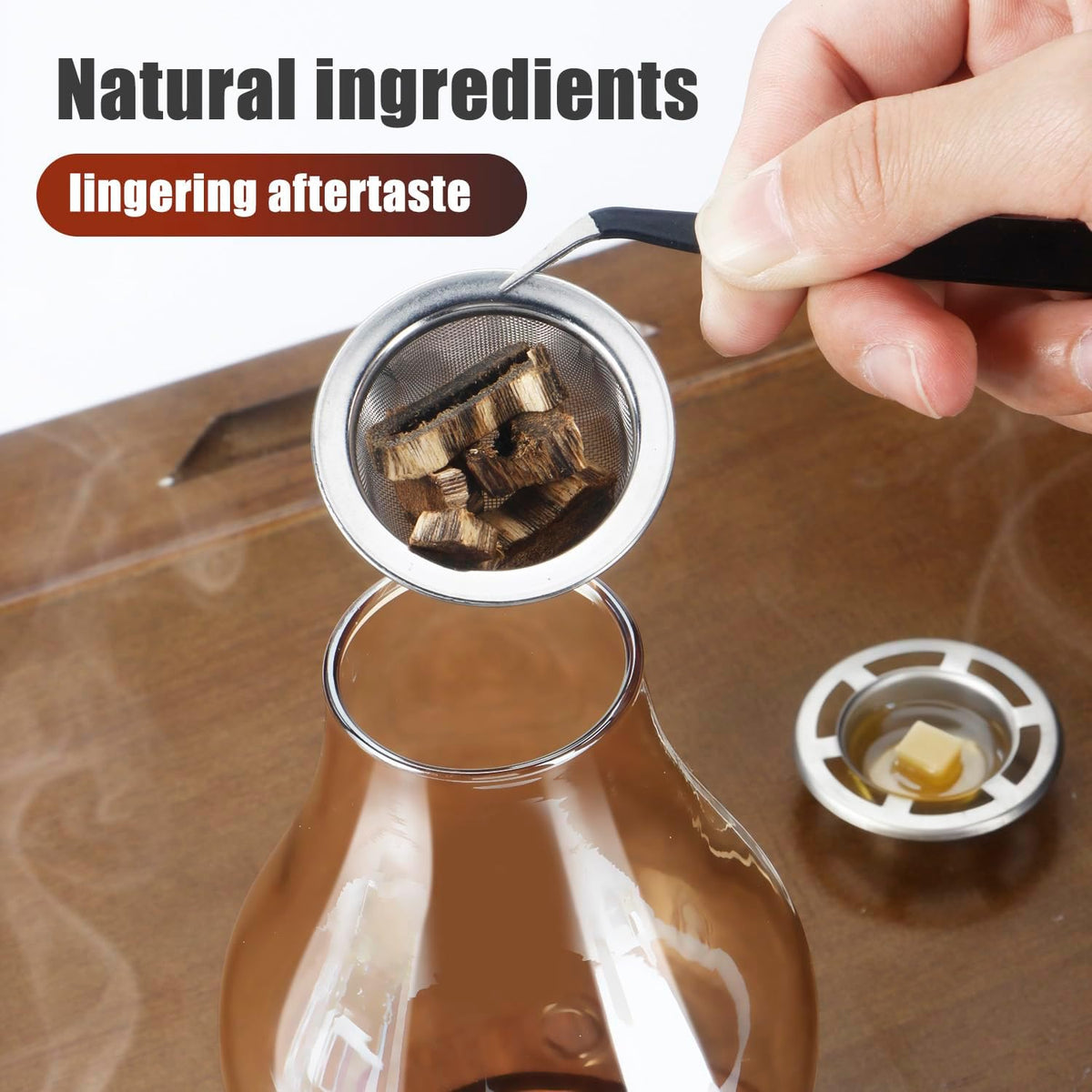 Glass Incense Holder for Sticks, Wooden Incense Stick Holder with Ash Catcher, Modern Insence-Stick Holder, Anti-Ash Flying Incent Holder for Yoga Spa Meditation Zen Home Decor (Transparent)