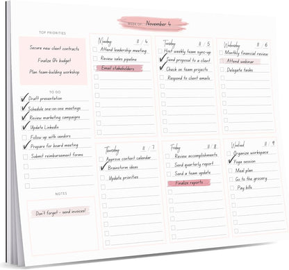 Lamare Weekly Planner Notepad – Premium Undated Weekly To Do List Notepad