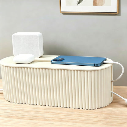 Cable Management Box Cord Organizer Box, Wires Hide Box -Beige