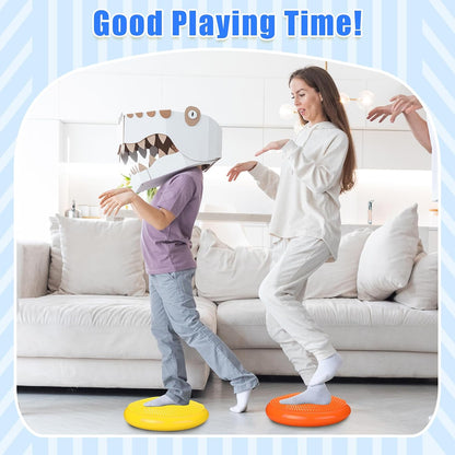 Silipull 2 Pcs Wiggle Seat Inflated Wobble Cushion Flexible Balance Disc with Air Pump for Core Stability Strengthening Improving Posture Physical Exercise
