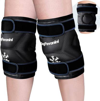 KingPavonini XXL Knee Ice Pack Wrap Around Entire Knee, 1 Pack, Blue