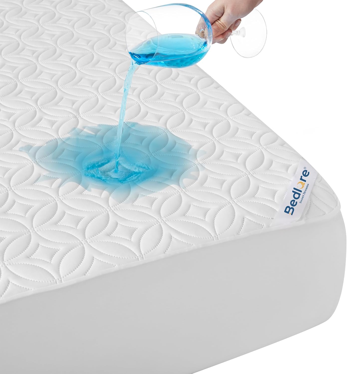 BEDLORE Waterproof Mattress Protector, King Size Mattress Pad with Deep Pocket 6"-18" Depth, Soft Noiseless Dirt-Proof Bed Mattress Cover Washable for Home, Bedroom, Hotel (Gray)
