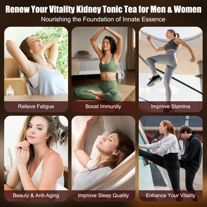 Kidney Tea 30 Bags Ginseng Six Treasure Tea Formula Traditional Chinese Herbal Kidney Cleanse Detox Repair for Women & Men