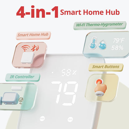 Switchbot Smart Switch Button Pusher (Bluetooth) – Fingerbot for Rocker Switch/One-Way Buttons with hub 2, App Timer Control, No Wiring, Optional Hub Required for Voice/Remote, White