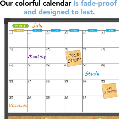 JILoffice Magnetic Dry Erase Calendar Whiteboard, 24" x 18" Monthly Board