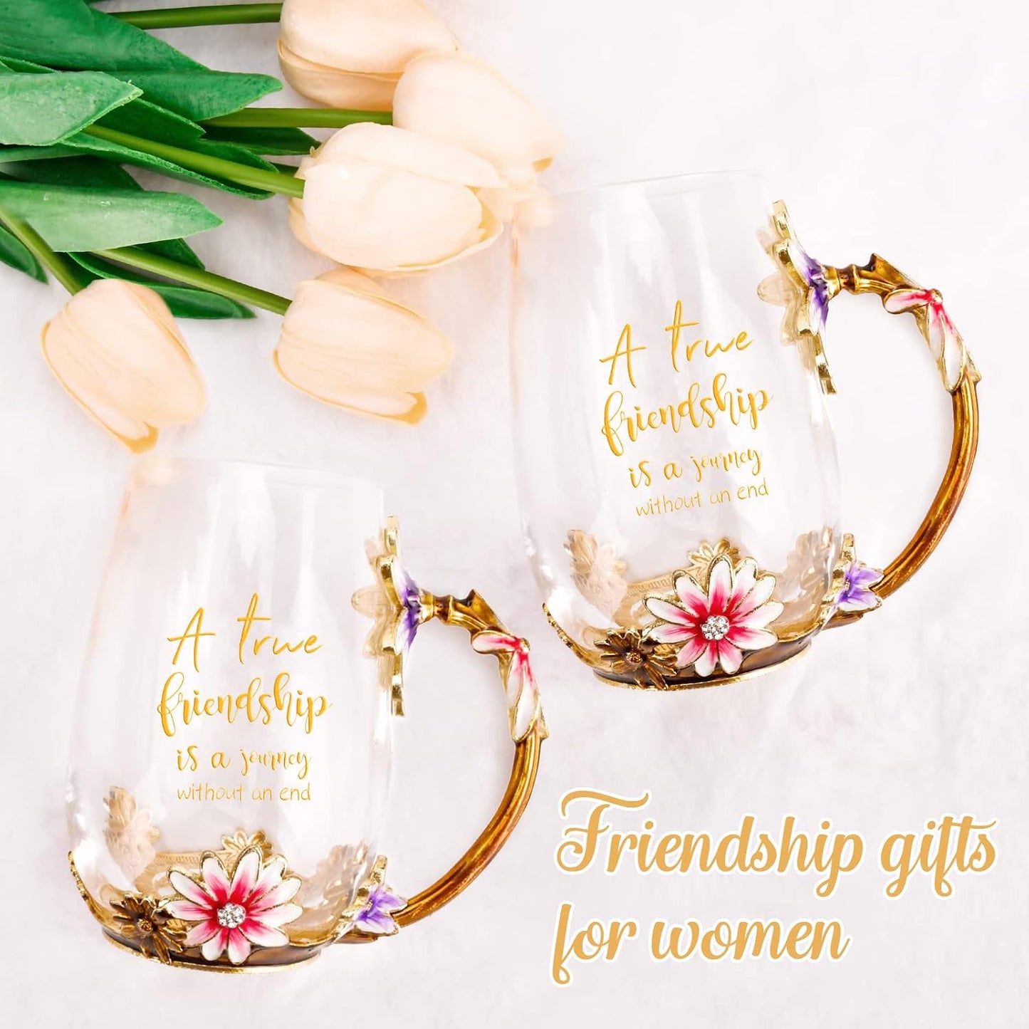 Enamel Glass Flower Tea Pot With Removable Loose Tea Leaf Infuser Tea Maker Teapot Set 30.4OZ Gifts for Women,Mom,Birthday