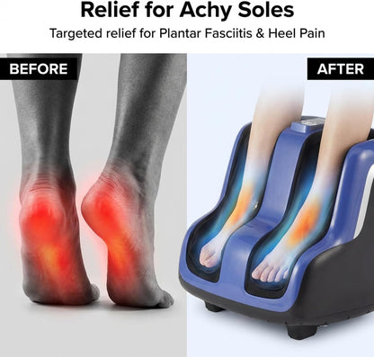 Human Touch Reflex5s Foot and Calf Massager - HSA Approved for Stress & Plantar Fasciitis Relief + Kneading & Compression for Circulation Support - 1 Year Warranty - Fits Women & Men Size 12